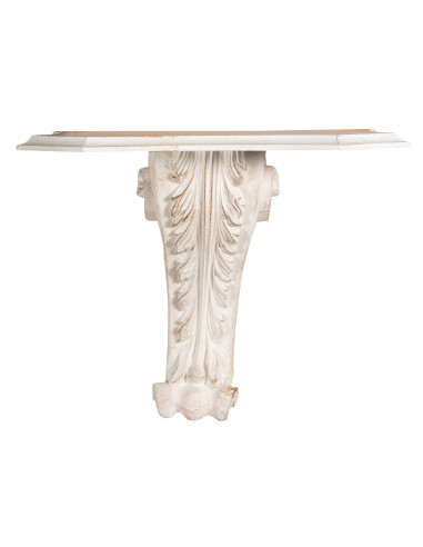 MENSOLA A MURO IN LEGNO FINITURA BIANCO ANTICATO L39XPR24XH33 CM MENSOLA A MURO IN LEGNO FINITURA BIANCO ANTICATO L39XPR24XH33 CM