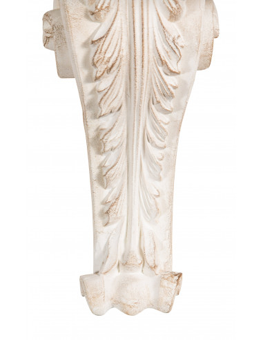 MENSOLA A MURO IN LEGNO FINITURA BIANCO ANTICATO L39XPR24XH33 CM MENSOLA A MURO IN LEGNO FINITURA BIANCO ANTICATO L39XPR24XH33 CM