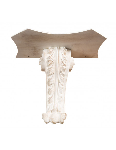 PRATELEIRA DE PAREDE EM MADEIRA ACABAMENTO BRANCO ANTIGO L39XDP24XH33 CM