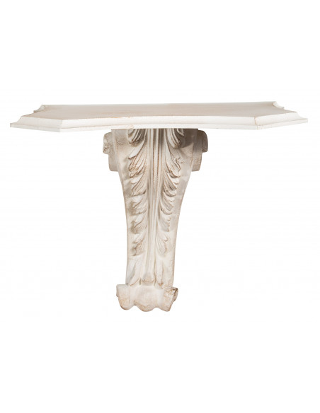 PRATELEIRA DE PAREDE EM MADEIRA ACABAMENTO BRANCO ANTIGO L39XDP24XH33 CM