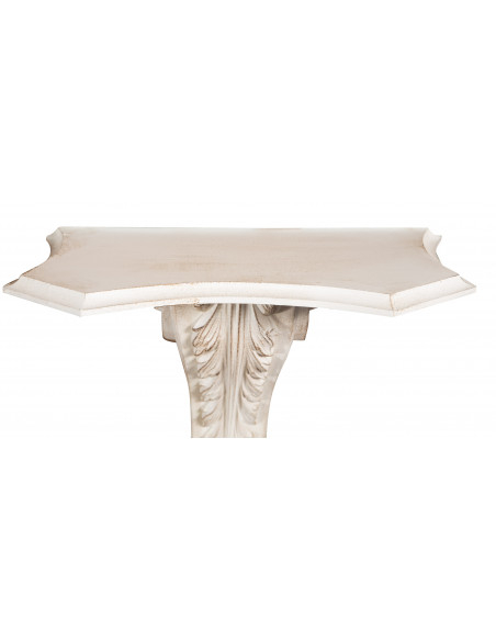 PRATELEIRA DE PAREDE EM MADEIRA ACABAMENTO BRANCO ANTIGO L39XDP24XH33 CM