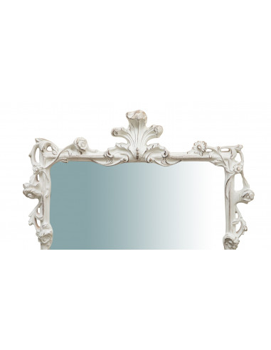 SPECCHIERA DA PARETE IN LEGNO FINITURA FOGLIA BIANCO ANTICATO L59XPR6XH98 CM. MADE IN ITALY SPECCHIERA DA PARETE IN LEGNO FINITURA FOGLIA BIANCO ANTICATO L59XPR6XH98 CM. MADE IN ITALY