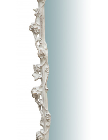 SPECCHIERA DA PARETE IN LEGNO FINITURA FOGLIA BIANCO ANTICATO L59XPR6XH98 CM. MADE IN ITALY SPECCHIERA DA PARETE IN LEGNO FINITURA FOGLIA BIANCO ANTICATO L59XPR6XH98 CM. MADE IN ITALY