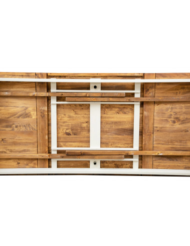 Tabela extensível do país em estrutura de telha de madeira sólida noz branca top 220x100x80 cm. Feito em Itália Tabela extensível do país em estrutura de telha de madeira sólida noz branca top 220x100x80 cm. Feito em Itália