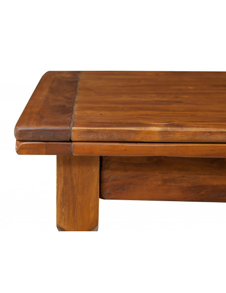 Mesa extensible en madera maciza de nogal: detalle de la mano de obra. por Biscottini