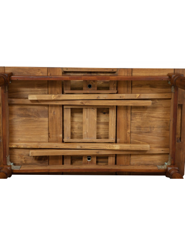 Tavolo allungabile Country in legno massello di tiglio finitura noce 140x80x80 cm. Made in Italy Tavolo allungabile Country in legno massello di tiglio finitura noce 140x80x80 cm. Made in Italy