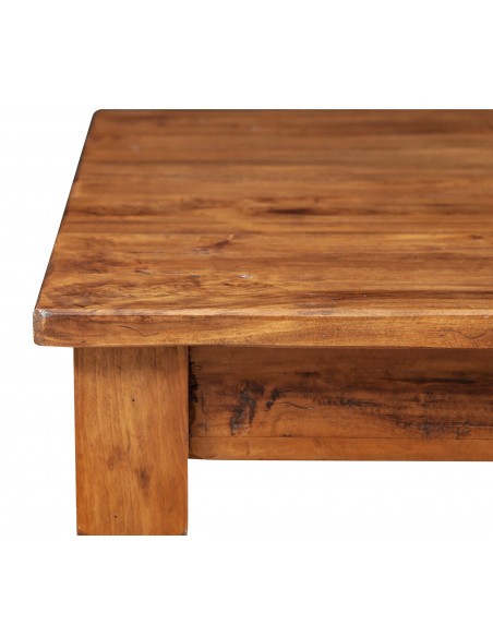 Tavolo scrittoio Country in legno massello di tiglio finitura noce 120x80x80 cm. Made in Italy