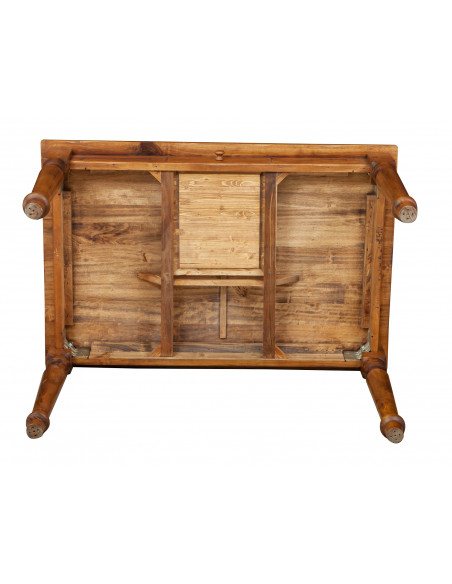 Tavolo scrittoio Country in legno massello di tiglio finitura noce 120x80x80 cm. Made in Italy