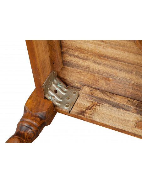 Tavolo scrittoio Country in legno massello di tiglio finitura noce 120x80x80 cm. Made in Italy