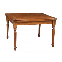 Table à  rallonge de table rallonge en bois massif avec finition noyer L120xPR120xH80 cm