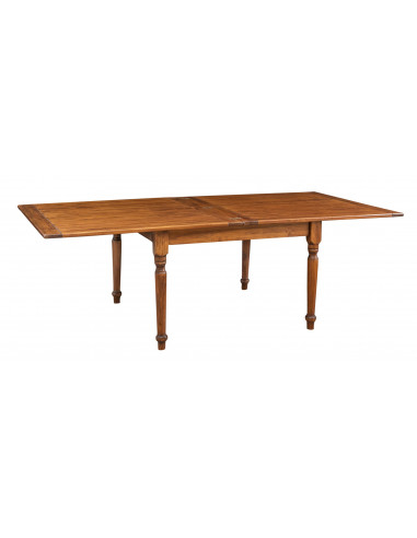 Tavolo allungabile a libro Country in legno massello di tiglio finitura noce 120x120x80 cm. Made in Italy Tavolo allungabile a libro Country in legno massello di tiglio finitura noce 120x120x80 cm. Made in Italy
