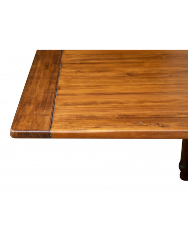Tavolo allungabile a libro Country in legno massello di tiglio finitura noce 120x120x80 cm. Made in Italy Tavolo allungabile a libro Country in legno massello di tiglio finitura noce 120x120x80 cm. Made in Italy