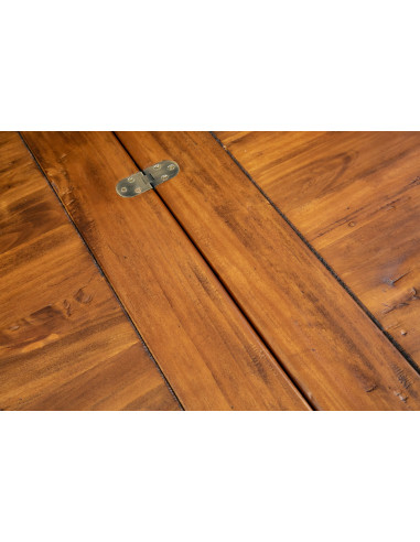 Tavolo allungabile a libro Country in legno massello di tiglio finitura noce 120x120x80 cm. Made in Italy Tavolo allungabile a libro Country in legno massello di tiglio finitura noce 120x120x80 cm. Made in Italy