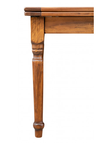 Tavolo allungabile a libro Country in legno massello di tiglio finitura noce 120x120x80 cm. Made in Italy Tavolo allungabile a libro Country in legno massello di tiglio finitura noce 120x120x80 cm. Made in Italy