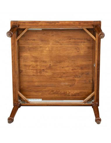 Tavolo allungabile a libro Country in legno massello di tiglio finitura noce 120x120x80 cm. Made in Italy Tavolo allungabile a libro Country in legno massello di tiglio finitura noce 120x120x80 cm. Made in Italy