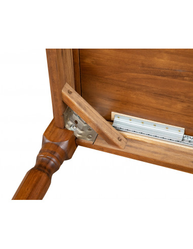 Tavolo allungabile a libro Country in legno massello di tiglio finitura noce 120x120x80 cm. Made in Italy Tavolo allungabile a libro Country in legno massello di tiglio finitura noce 120x120x80 cm. Made in Italy