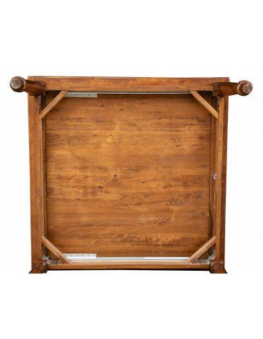 Tavolo allungabile a libro Country in legno massello di tiglio finitura noce 120x120x80 cm. Made in Italy Tavolo allungabile a libro Country in legno massello di tiglio finitura noce 120x120x80 cm. Made in Italy