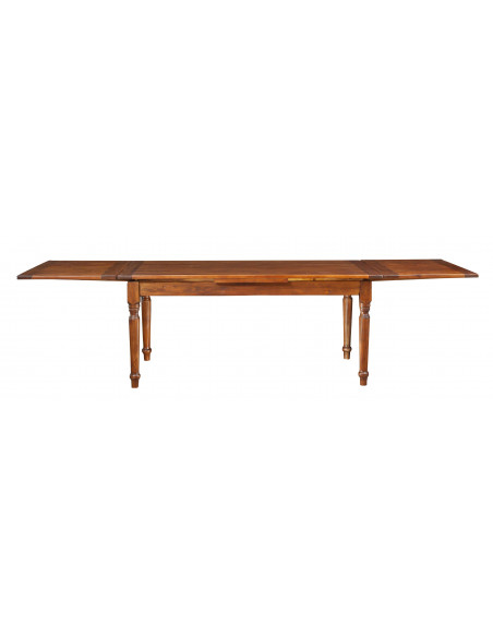 Country wooden extending table, Made in Italy. View completely open