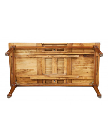 Tavolo allungabile Country in legno, Made in Italy.  Vista della struttura Tavolo allungabile Country in legno, Made in Italy.  Vista della struttura