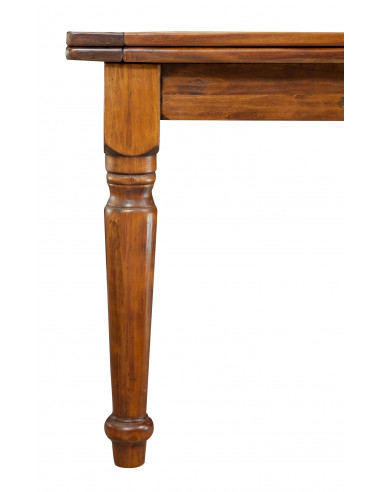 Tavolo Country allungabile in legno massello di tiglio finitura noce 220x100x80 cm. Made in Italy Tavolo Country allungabile in legno massello di tiglio finitura noce 220x100x80 cm. Made in Italy