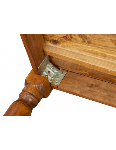 Tavolo Country allungabile in legno massello di tiglio finitura noce 220x100x80 cm. Made in Italy Tavolo Country allungabile in legno massello di tiglio finitura noce 220x100x80 cm. Made in Italy