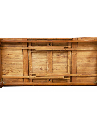 Tavolo Country allungabile in legno massello di tiglio finitura noce 220x100x80 cm. Made in Italy Tavolo Country allungabile in legno massello di tiglio finitura noce 220x100x80 cm. Made in Italy