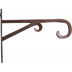 Prateleira em ferro fundido com gancho de parede em ferro fundido com acabamento ferrugem antigo W36xDP5xH27 cm 2