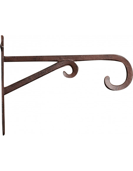 Mensola in ghisa con gancio da muro in ghisa finitura ruggine anticata  L36xPR5xH27 cm