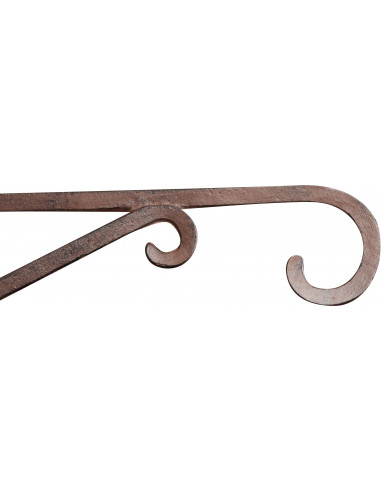 Mensola in ghisa con gancio da muro in ghisa finitura ruggine anticata  L36xPR5xH27 cm Mensola in ghisa con gancio da muro in ghisa finitura ruggine anticata  L36xPR5xH27 cm