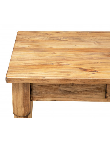 Table à rallonge  en bois massif de tilleul, finition noyer L120xPR80xH80 cm Table à rallonge  en bois massif de tilleul, finition noyer L120xPR80xH80 cm