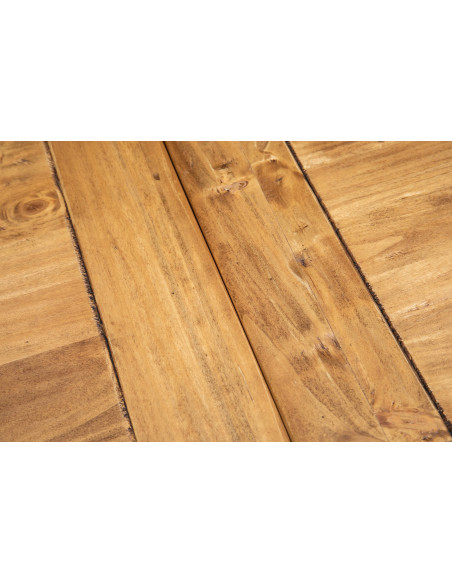 Table à rallonge  en bois massif de tilleul, finition noyer L120xPR80xH80 cm