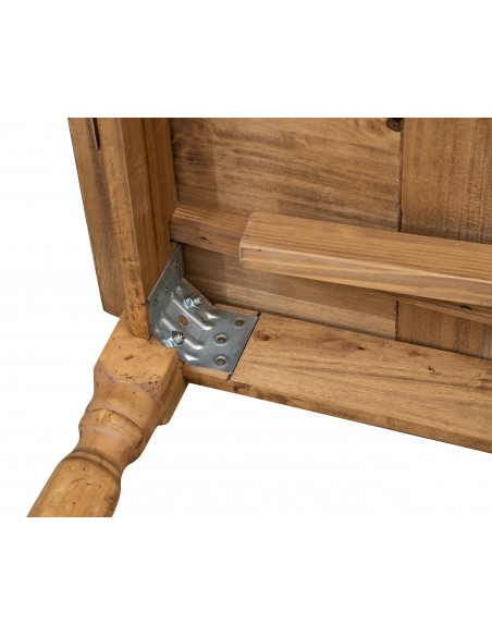 Tavolo Country allungabile in legno massello di tiglio finitura naturale 120x80x80 cm. Made in Italy