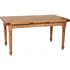 Extendable rectangular table in solid wood, handmade, Made in Italy.