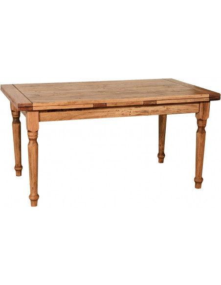 Extendable rectangular table in solid wood, handmade, Made in Italy.