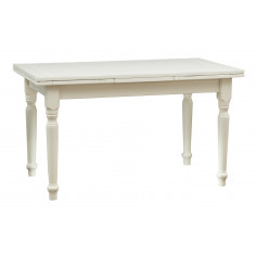 Shabby mesa extensible en madera acabado blanco. Por Biscottini