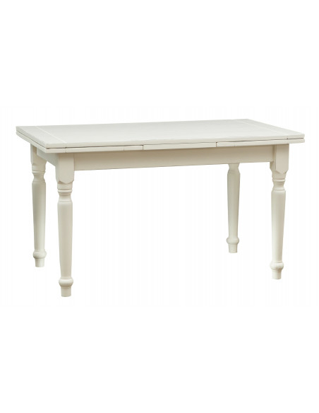 Shabby mesa extensible en madera acabado blanco. Por Biscottini