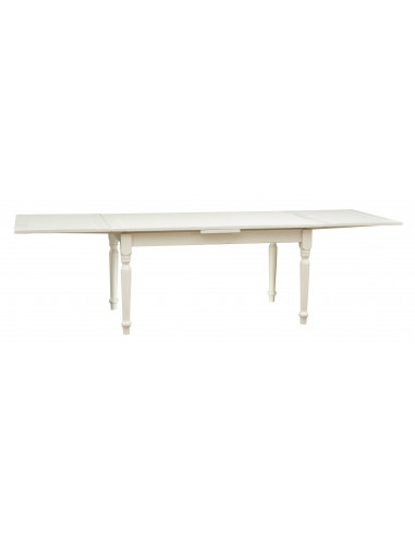 Mesa extensível country em madeira maciça de lima com acabamento branco antigo 160x90x80 cm. Feito na Itália Mesa extensível country em madeira maciça de lima com acabamento branco antigo 160x90x80 cm. Feito na Itália