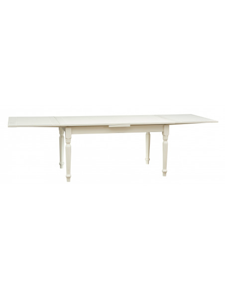 Country  solid linden wood made antique white finish extensible table 160x90x80 cm sized . Made in Italy