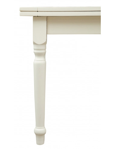 Tavolo allungabile Country in legno massello di tiglio finitura bianca anticata 160x90x80 cm. Made in Italy Tavolo allungabile Country in legno massello di tiglio finitura bianca anticata 160x90x80 cm. Made in Italy