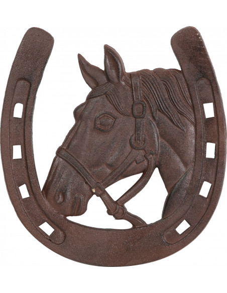 Ferro di cavallo in ghisa L31,5xPR1xH29,5 cm finitura ruggine anticata