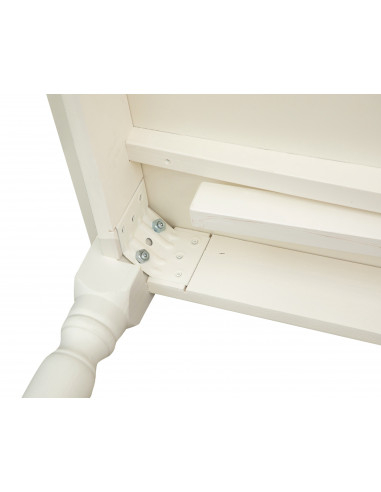 Tavolo allungabile Country in legno massello di tiglio finitura bianca anticata 160x90x80 cm. Made in Italy Tavolo allungabile Country in legno massello di tiglio finitura bianca anticata 160x90x80 cm. Made in Italy