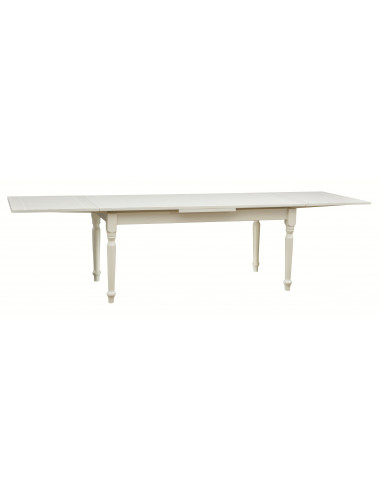 Mesa extensível country em madeira maciça de lima com acabamento branco antigo 180x90x80 cm. Feito na Itália Mesa extensível country em madeira maciça de lima com acabamento branco antigo 180x90x80 cm. Feito na Itália