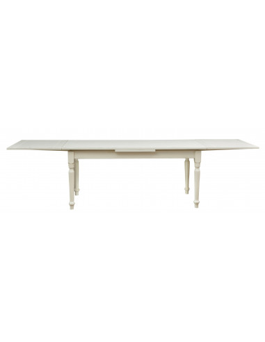 Country style solid lime wood antiqued white finish W180xDP90xH80 cm sized extensible table. Made in Italy Country style solid lime wood antiqued white finish W180xDP90xH80 cm sized extensible table. Made in Italy