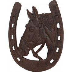 Ferro di cavallo in ghisa L31,5xPR1xH29,5 cm finitura ruggine anticata