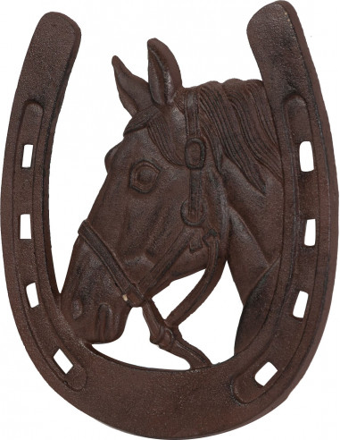 Ferro di cavallo in ghisa L31,5xPR1xH29,5 cm finitura ruggine anticata