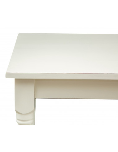 Tavolo Country  in legno massello di tiglio finitura bianca anticata 90x90x78 cm. Made in Italy Tavolo Country  in legno massello di tiglio finitura bianca anticata 90x90x78 cm. Made in Italy