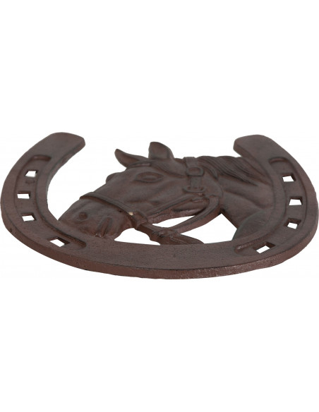 Ferradura de ferro fundido W31,5xDP1xH29,5 cm com acabamento ferrugem antigo