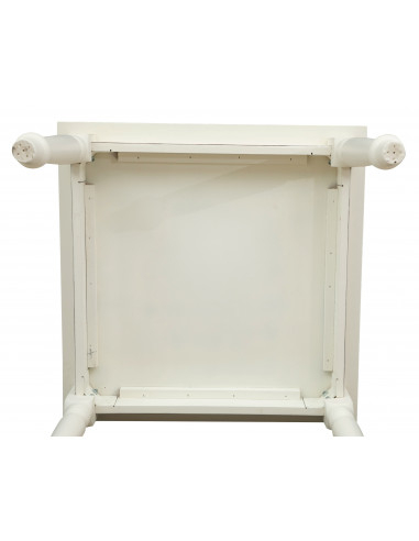 Tavolo Country  in legno massello di tiglio finitura bianca anticata 90x90x78 cm. Made in Italy Tavolo Country  in legno massello di tiglio finitura bianca anticata 90x90x78 cm. Made in Italy