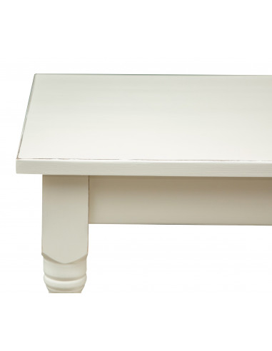 Mesa de campo em madeira maciça com acabamento branco 70x70x78 cm. Feito em Itália Mesa de campo em madeira maciça com acabamento branco 70x70x78 cm. Feito em Itália