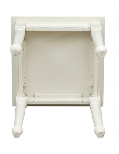 Mesa de campo em madeira maciça com acabamento branco 70x70x78 cm. Feito em Itália Mesa de campo em madeira maciça com acabamento branco 70x70x78 cm. Feito em Itália